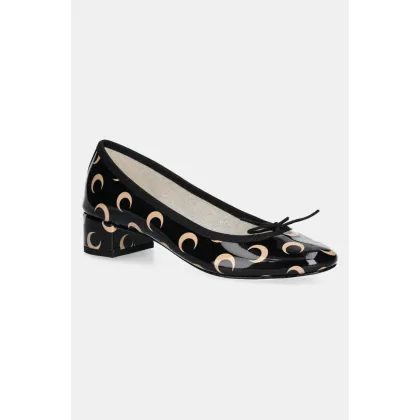 Zdjęcie Marine Serre czółenka skórzane Camille Moon Printed Leather MS x Repetto kolor czarny na słupku WFW052A.RLEA0031