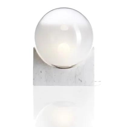 Zdjęcie Włoska lampa stołowa ze szkła Murano i marmuru Carrara - Il Paralume Marina