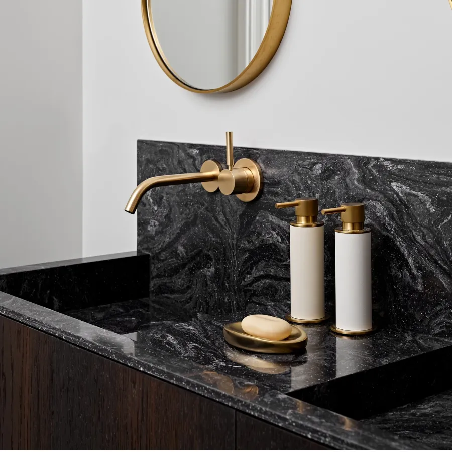 obrazek 2 Złocona matowa podstawka na mydło 14x9,5xH2 cm