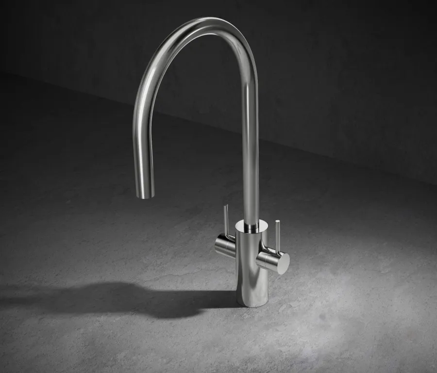 obrazek 6 Stylowe wyposażenie do kuchni - jednootworowa bateria Dual Flow z osobną siecią zasilającą i filtrowaną wodą