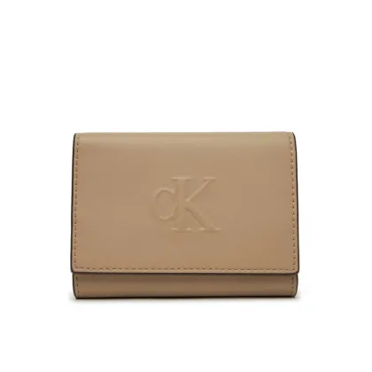 Zdjęcie Calvin Klein Jeans Mały Portfel Damski Sculpted Medium Trifold LV04K1078G Beżowy