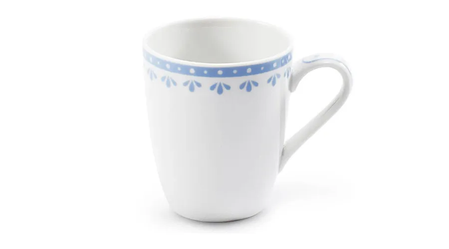 obrazek 1 Piękna stylowa filiżanka do espresso z porcelany zdobiona delikatnym jasnoniebieskim ornamentem – Leander