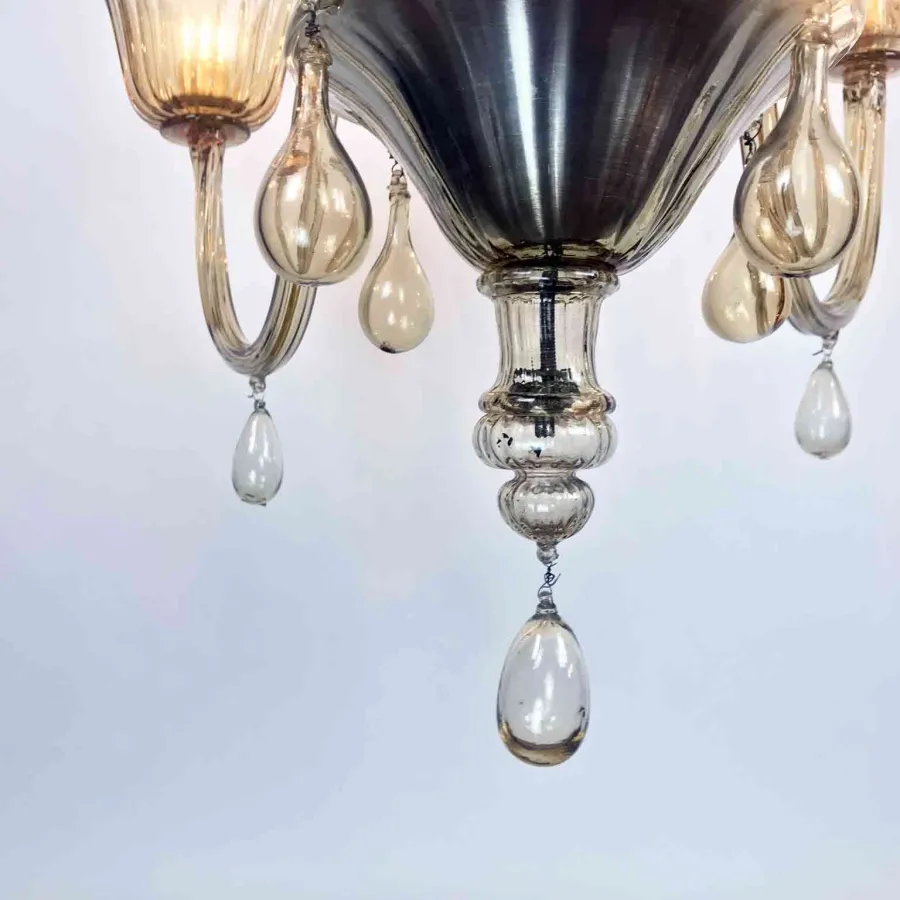 obrazek 12 Elegancki żyrandol wenecki z 1920 roku z dmuchanego szkła