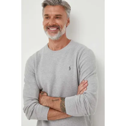 Zdjęcie Polo Ralph Lauren sweter bawełniany kolor szary lekki