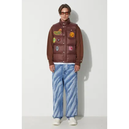 Zdjęcie Billionaire Boys Club bezrękawnik PATCHES DOWN FILLED GILET męski kolor brązowy zimowy B23306