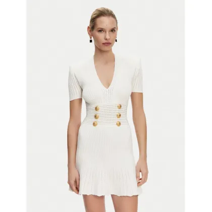 Zdjęcie Balmain Sukienka dzianinowa DF1R7320KF24 Biały Regular Fit