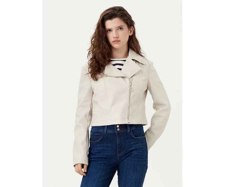 obrazek 1 Guess Kurtka z imitacji skóry W5RL22 WE480 Écru Regular Fit