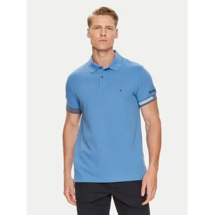 Zdjęcie Tommy Hilfiger Polo Flag MW0MW34780 Niebieski Slim Fit