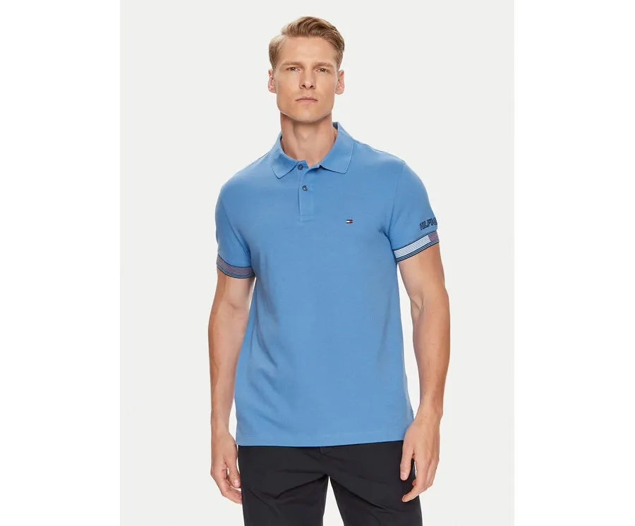 obrazek 1 Tommy Hilfiger Polo Flag MW0MW34780 Niebieski Slim Fit