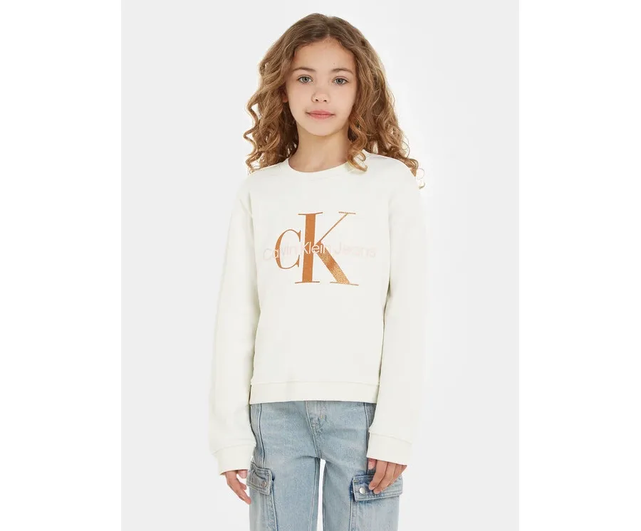obrazek 1 Calvin Klein Jeans Bluza Monogram IG0IG02207 Écru Regular Fit