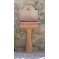 Picture Elegant clay column under the washbasin - Fornace Masini