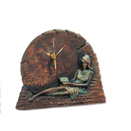 Picture An unconventional clock with a woman reading