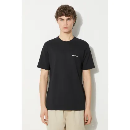 Zdjęcie Norse Projects t-shirt bawełniany Johannes Organic Logo męski kolor czarny gładki N01.0606.9999