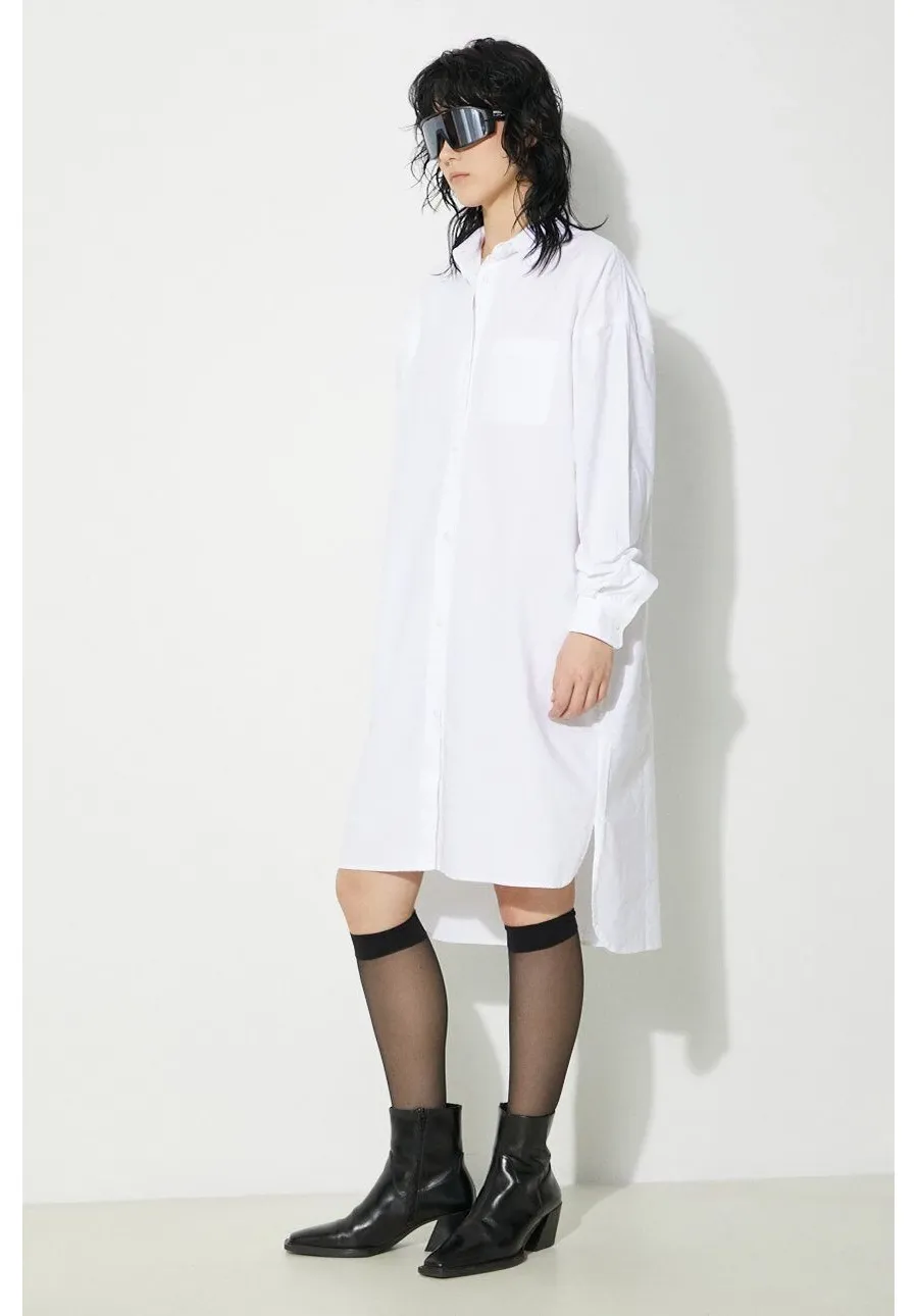obrazek 1 Fiorucci sukienka bawełniana Angel Embroidered kolor biały midi oversize W01FPDSH063CO01WH01