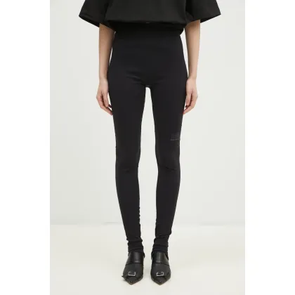 Zdjęcie MM6 Maison Margiela spodnie damskie kolor czarny proste medium waist S52KA0519.M20038