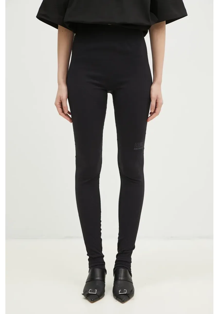 obrazek 1 MM6 Maison Margiela spodnie damskie kolor czarny proste medium waist S52KA0519.M20038