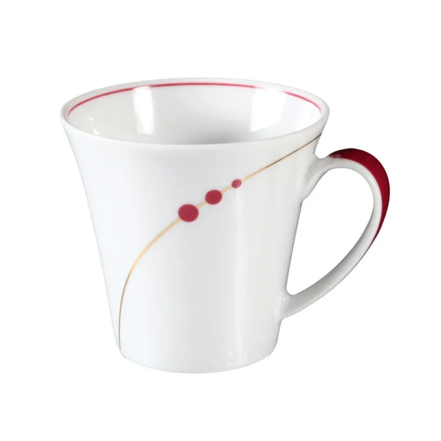 obrazek 1 Stylowa porcelanowa filiżanka do kawy zdobiona czerwonym wzorem - Seltmann Weiden