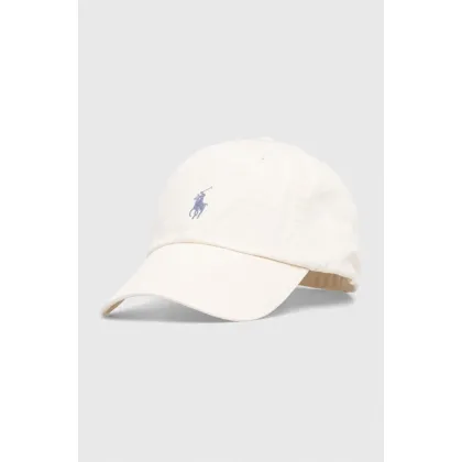 Zdjęcie Polo Ralph Lauren czapka z daszkiem bawełniana kolor beżowy gładka 211912843