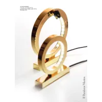 Picture Cast brass LED table lamp with panther – Il Paralume Marina
