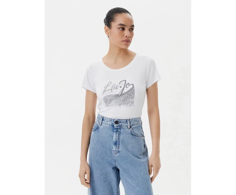 obrazek 1 Liu Jo Beachwear T-Shirt VA5157 JS360 Biały Regular Fit