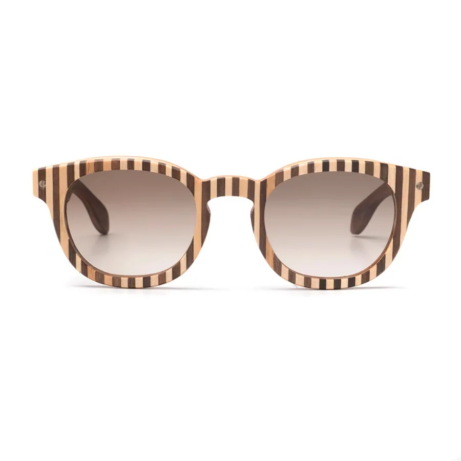 obrazek 1 Luksusowe, drewniane okulary w pionowe paski - Legno Light