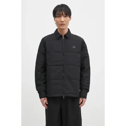 Zdjęcie Fred Perry kurtka Quilted Overshirt męska kolor czarny przejściowa M6642.102