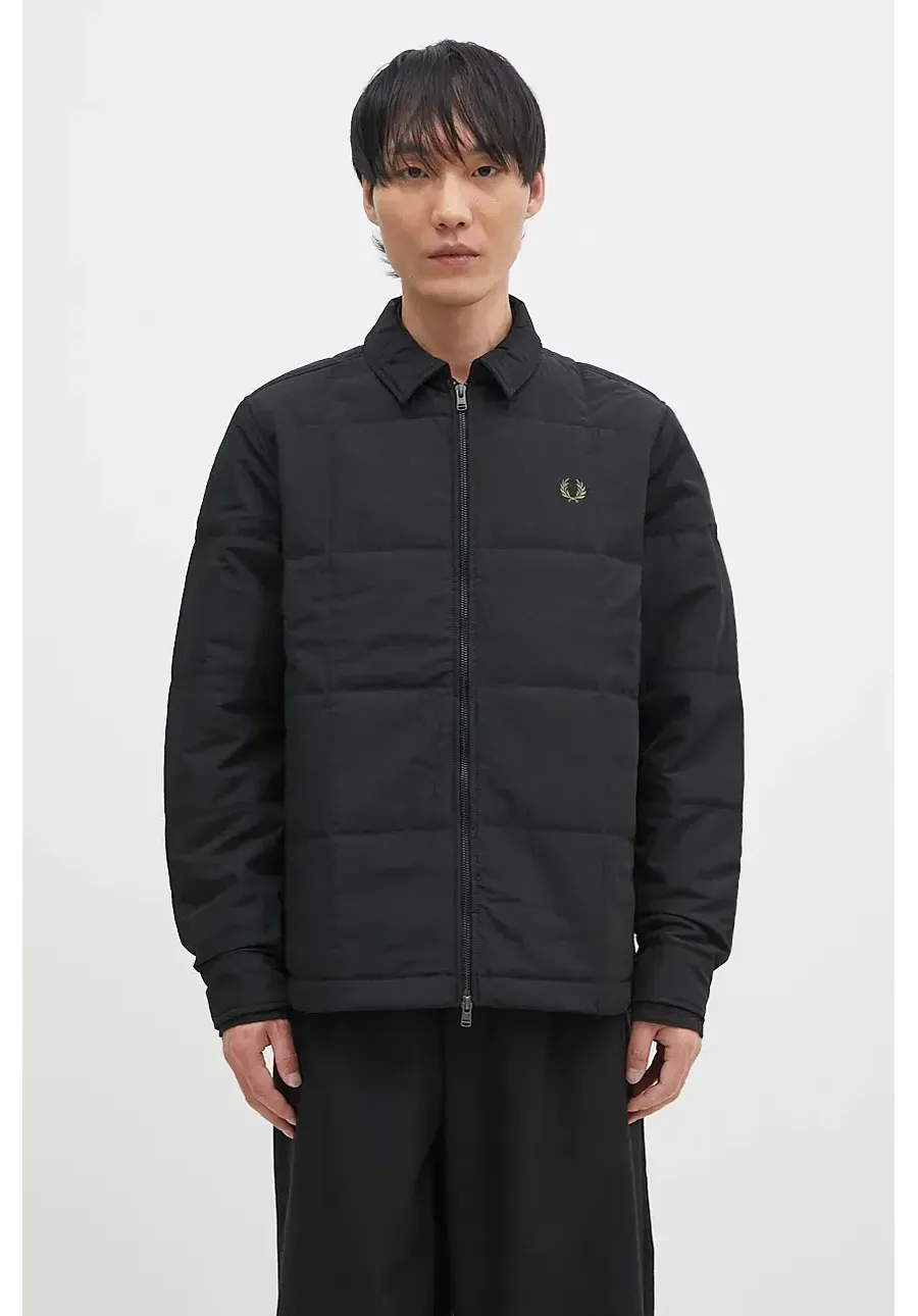 obrazek 1 Fred Perry kurtka Quilted Overshirt męska kolor czarny przejściowa M6642.102