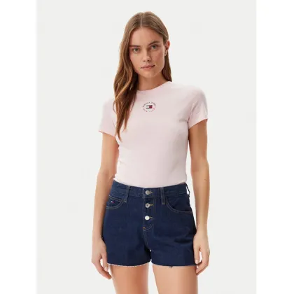 Zdjęcie Tommy Jeans T-Shirt Essential DW0DW20316 Różowy Slim Fit