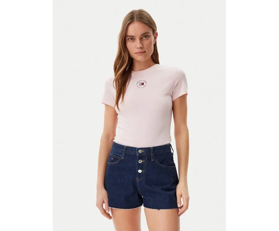 obrazek 1 Tommy Jeans T-Shirt Essential DW0DW20316 Różowy Slim Fit