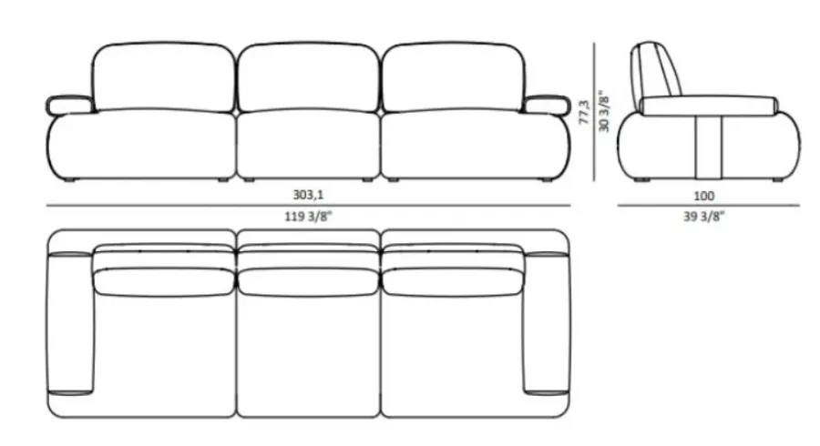 obrazek 5 Nowoczesna sofa Bristol z mosiężnymi detalami