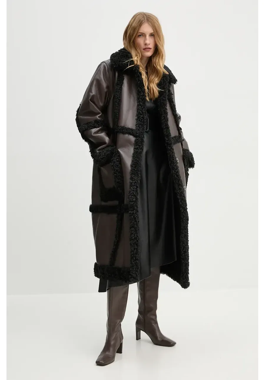 obrazek 1 Stand Studio płaszcz Patrice Coat damski kolor brązowy przejściowy oversize 61100-9010