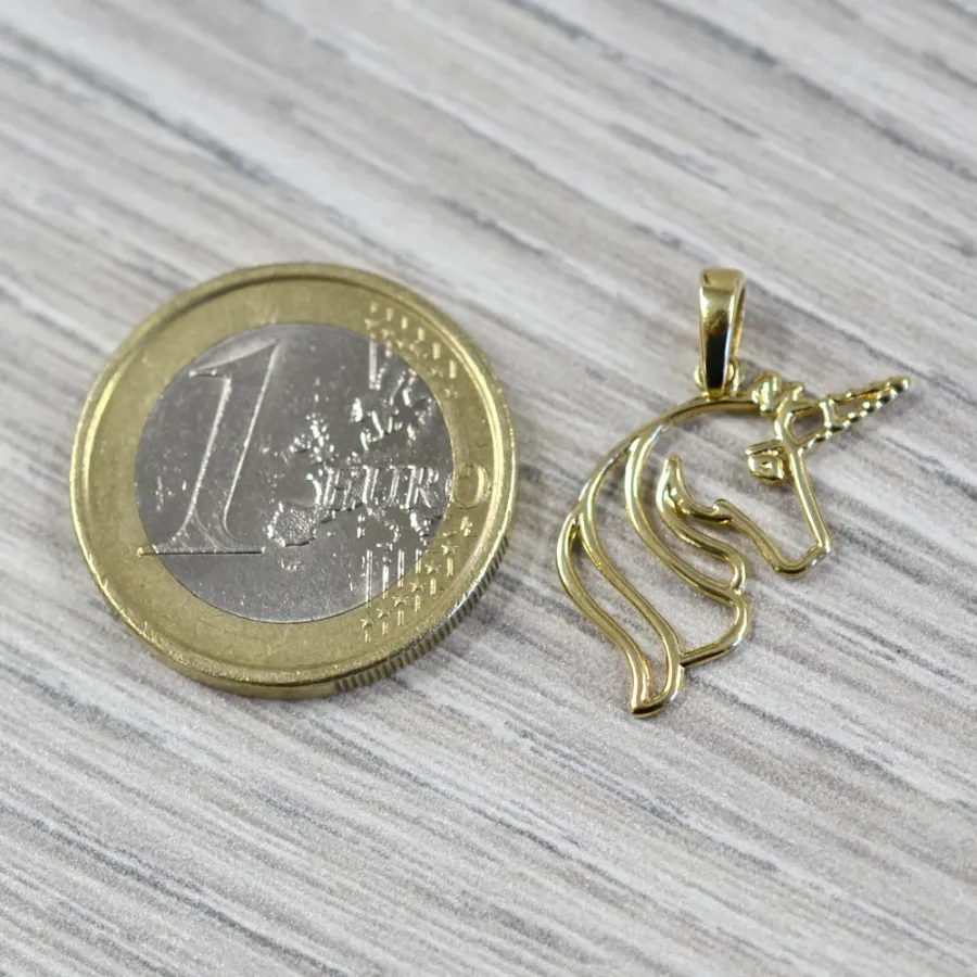 obrazek 5 Zawieszka w kształcie jednorożca z żółtego złota