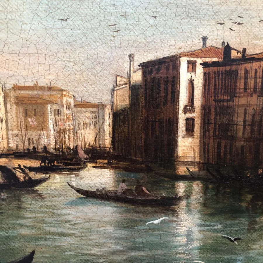 obrazek 3 Włoski obraz przedstawiający Kanał Giudecca w Wenecji 50x130 cm - Giancarlo Gorini