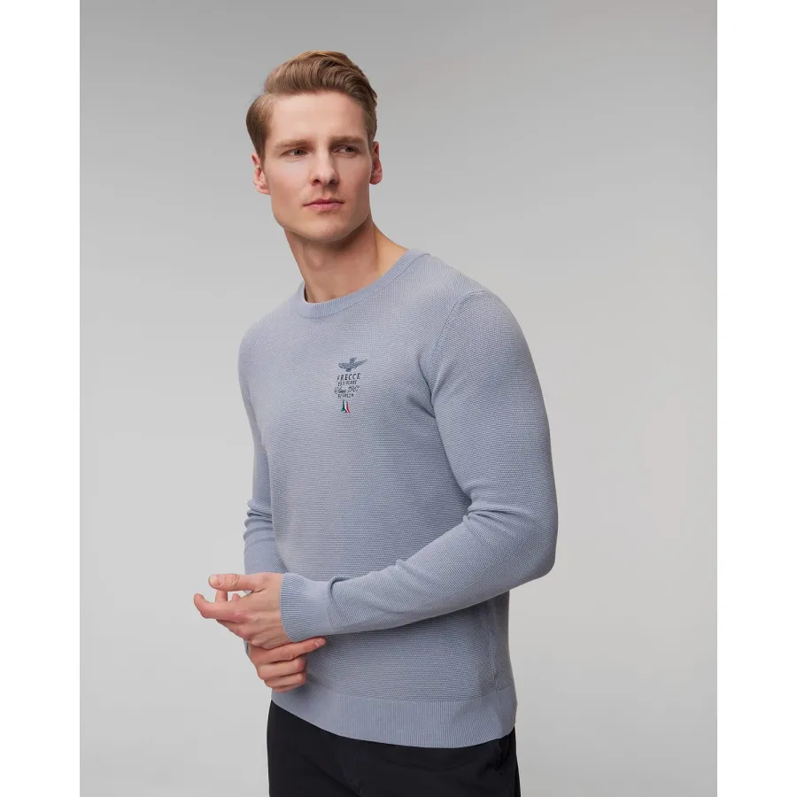 obrazek 1 Niebieski Sweter Męski Aeronautica Militare