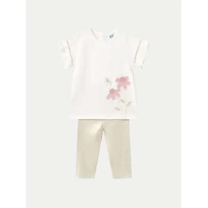 Zdjęcie Mayoral Komplet t-shirt i legginsy 1734 Beżowy Regular Fit