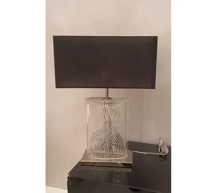 obrazek 2 Unikalna lampa stołowa z kryształu florenckiego z cylindrycznym abażurem – Il Paralume Marina