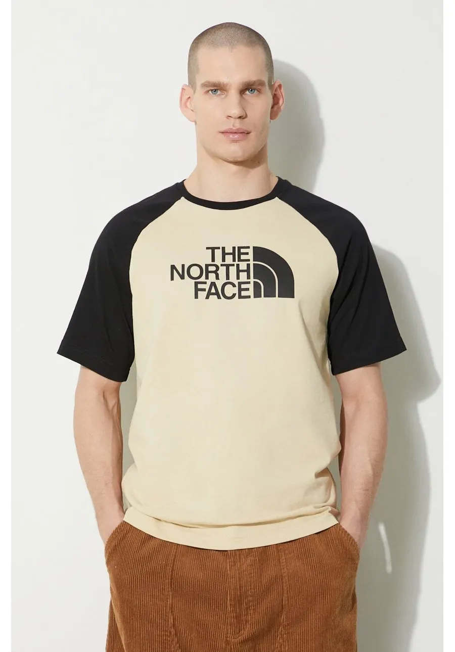 obrazek 1 The North Face t-shirt bawełniany M S/S Raglan Easy Tee męski kolor beżowy wzorzysty NF0A87N73X41