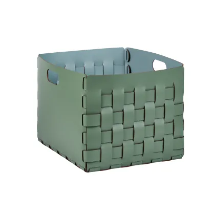 Zdjęcie Luksusowy kosz Bottega 35x40xH30 cm w wyjątkowym kolorze liści eukaliptusa