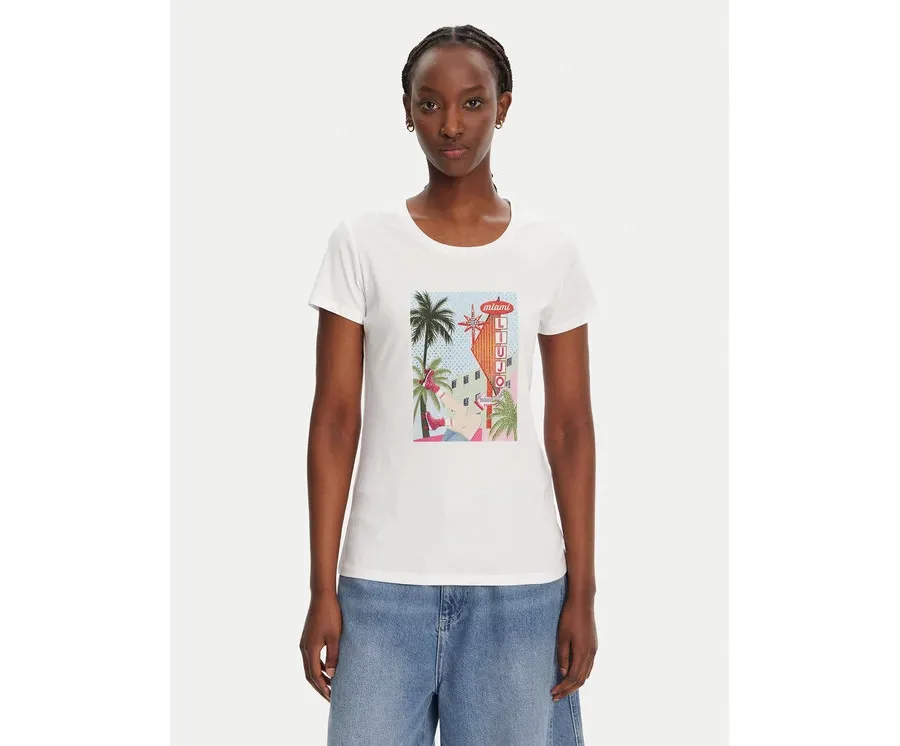 obrazek 1 Liu Jo T-Shirt WA5239 JS923 M9565 Biały Regular Fit
