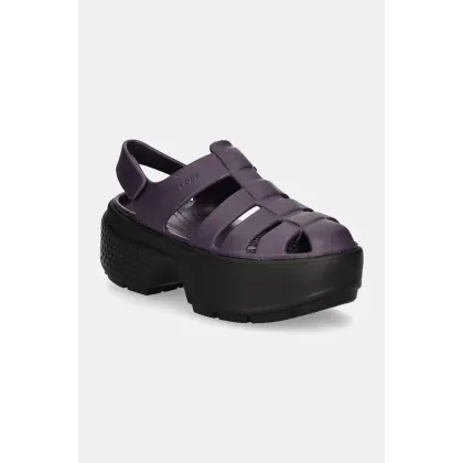 Zdjęcie Crocs sandały damskie kolor fioletowy na platformie