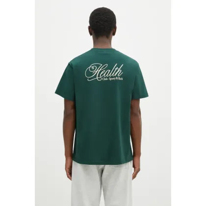 Zdjęcie Sporty & Rich t-shirt bawełniany Health Script kolor zielony z nadrukiem TO043511078GR10