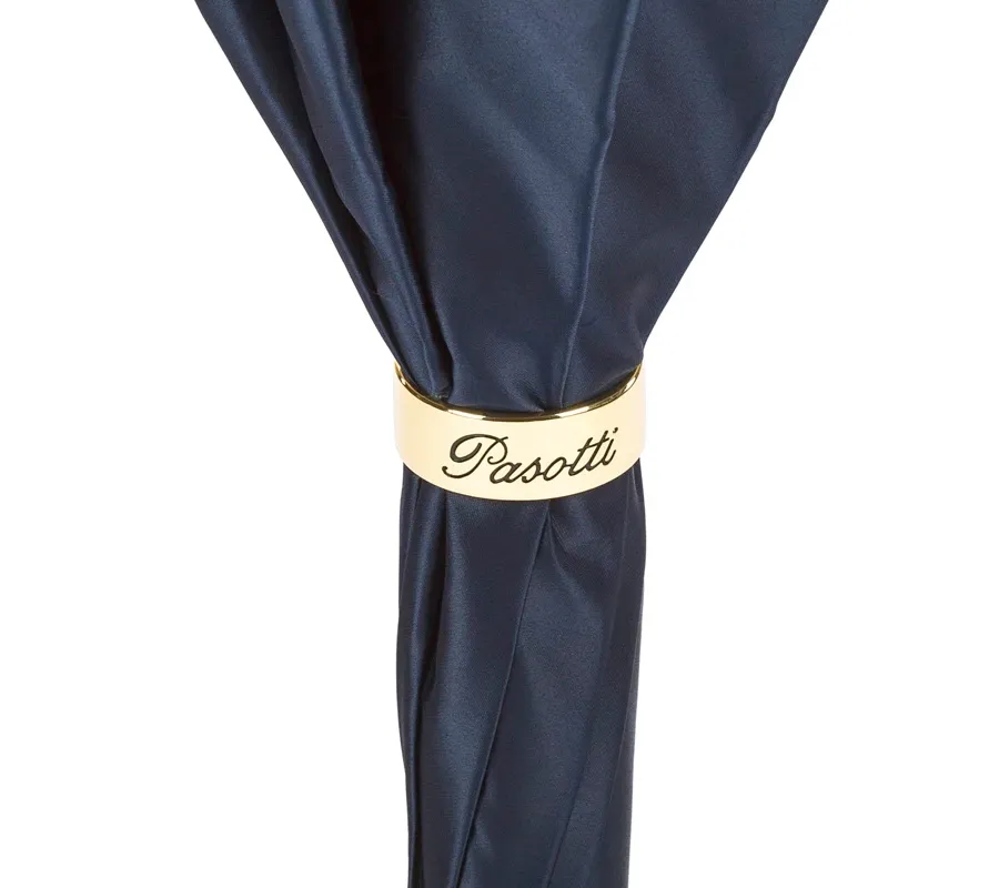 obrazek 4 Elegancki granatowy parasol damski zdobiony niebieskim motywem - Pasotti