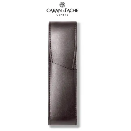 Zdjęcie Brązowe skórzane etui na pióra Delvaux Haute MaroQuinerie na 2 szt. Brown