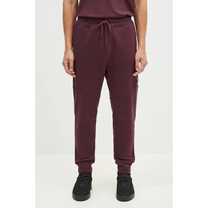 Zdjęcie C.P. Company spodnie dresowe bawełniane Diagonal Raised Fleece Lens Sweatpants kolor fioletowy gładkie 17CMSP084A005086W