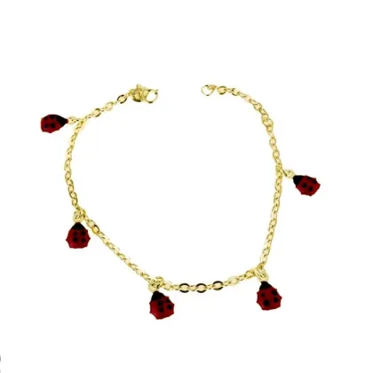 Zdjęcie Dziecięca bransoletka z emaliowaną zawieszką biedronki