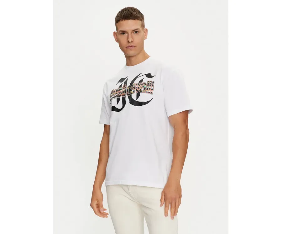 obrazek 1 Just Cavalli T-Shirt 76OAHG12 Biały Regular Fit