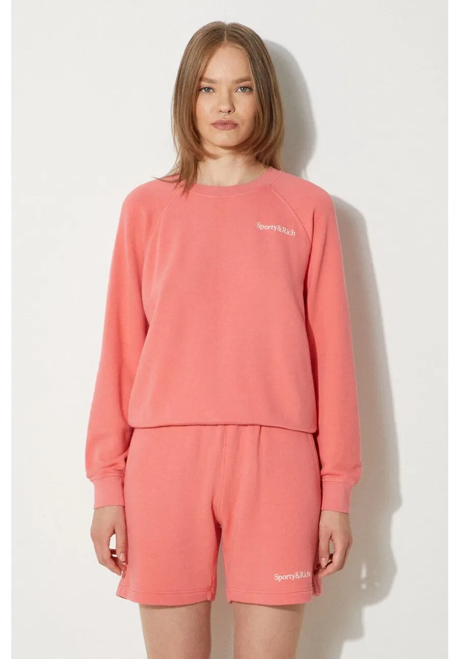 obrazek 1 Sporty & Rich bluza Serif Logo Soft Crewneck damska kolor różowy gładka WS047S402SC