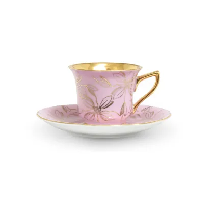 Zdjęcie Luksusowa filiżanka do kawy Windsor ze spodkiem z porcelany w kolorze różowym – Leander