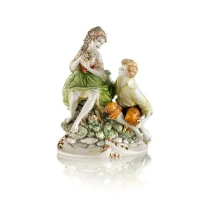 Picture Baroque figure of two children made of ceramics - Ceramiche ML