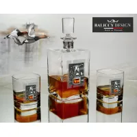 Picture Carafe and glasses with amber for the hunter - Wild ducks